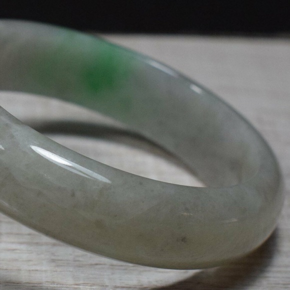 Certified Green 100% Natural A JADE Jadeite Bangle Bracelet 玉镯 55mm - Picture 8 of 11